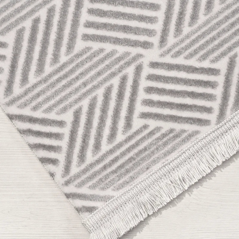 Cotton Abstract Indoor Rug, Runner 3'11" x 14'9"