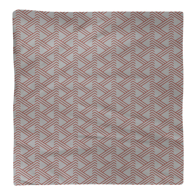 Jordao Cotton Abstract Square Napkin, Grey & Red, 0.1" H x 22" W x 22" D, Poly Twill