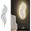 Lampe murale moderne en plumes à DEL, lumière murale décorative pour chambre à coucher, chevet, couloir, salon et mur de fond-294072622-272794459