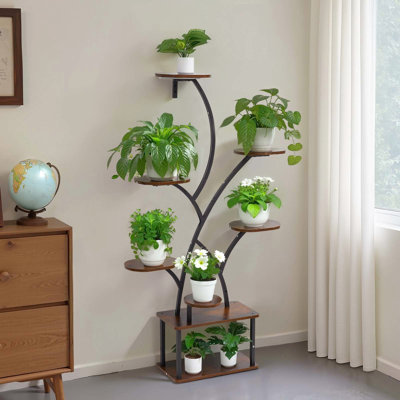 8 supports à plantes d'intérieur, 3 lumières de culture, réglages de minuterie, 10 luminaires, support, décor de plantes de balcon