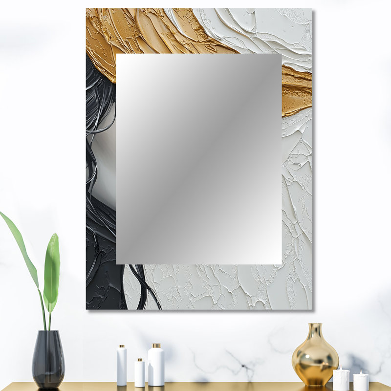 Noir et doré mode femme Glamazon I - mode femme miroir, miroir mural unique Glam, impression d'art en métal, 40 po x 30 po