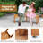 Solid Acacia Wood Curved Outdoor Bench with Slatted Seat