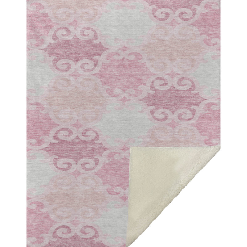 Jeté en laine Sherpa ASB883 Addison, Rose