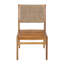 Ensemble de salle à manger d'extérieur 7 pièces en bois d'acacia avec table de salle à manger extensible et finition en teck, coussin crème et chaises en osier brun clair