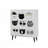 Versatile Multi-Purpose Cabinet, White & Black with Yellow Accents, 37.4 x 43.7 x 14.2 inches | 100% Melamine Coated Particle Board, Hornbeam Legs, Metal & Rope Handles | Wall-Mountable with Numerous Shelves for Extra Storage