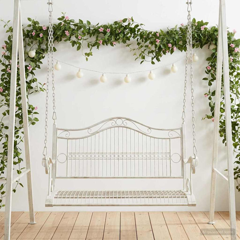 Porch Swing with Canopy, Antique White, 71cm