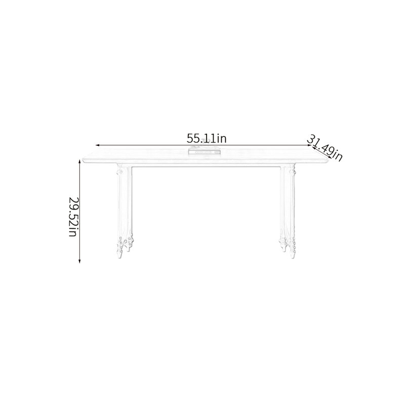 Table de salle à manger moderne et élégante, 29.52"H x 55.11"L x 31.49"W