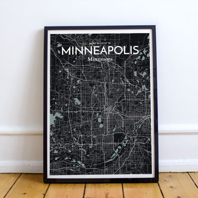 Minneapolis City Map - No Frame Print