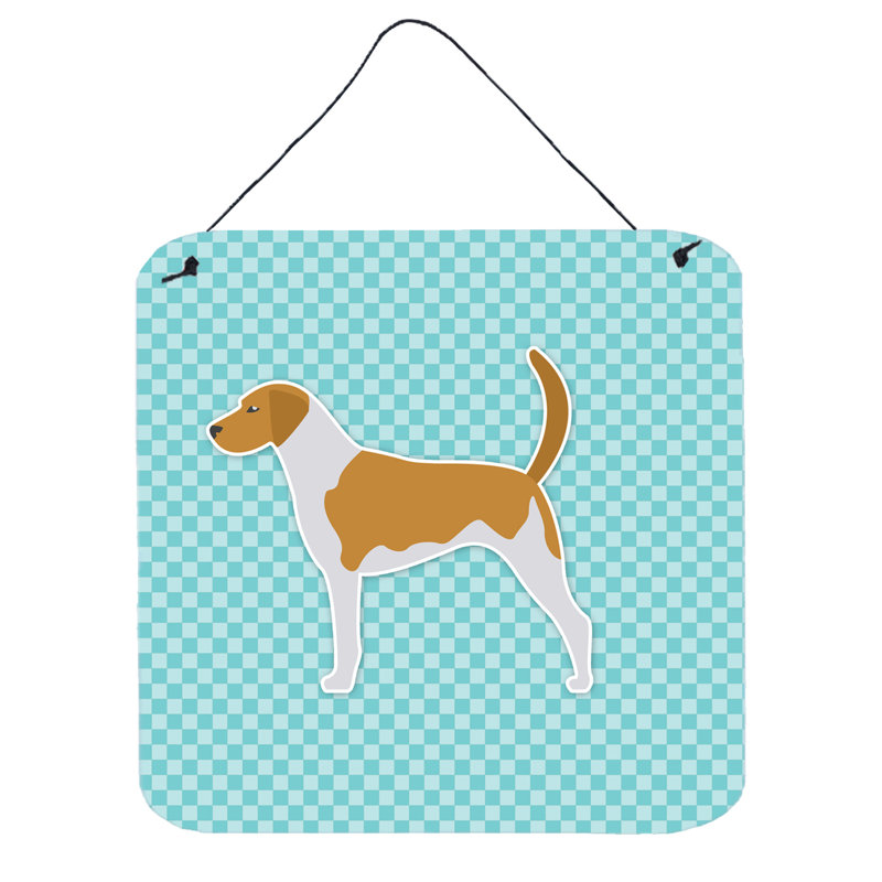 Décoration murale à damier foxhound on blue