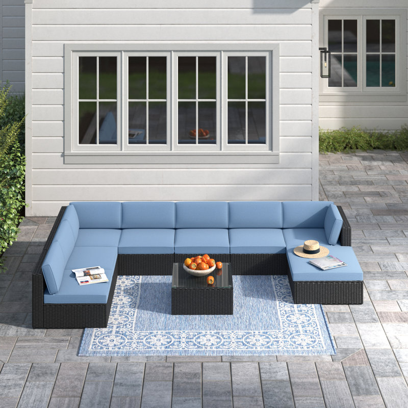 Canapé modulaire en osier pour patio