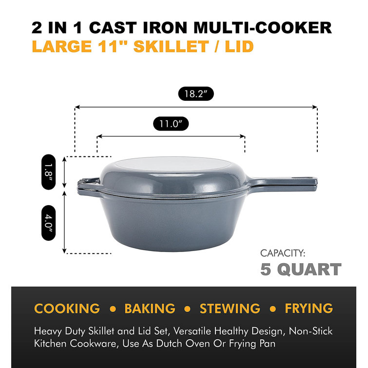 Bruntmor 1 - Piece Non-Stick Cast Iron Cookware Set - Wayfair Canada