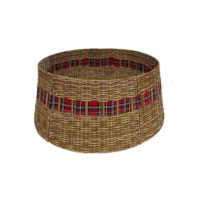 26in Christmas Tree Collar Scottish Tree Skirt Rustic Handcrafted Woven Base
