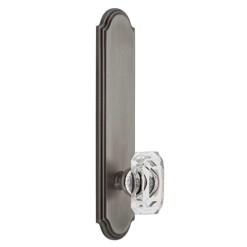 Poignée de porte Grand Crystal, Étain antique, 2-3/4"
