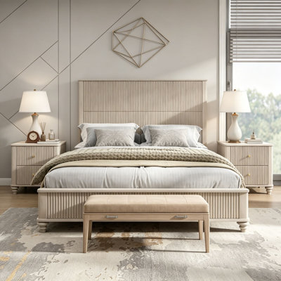 Solid Wood Bed Frame,with Headboard