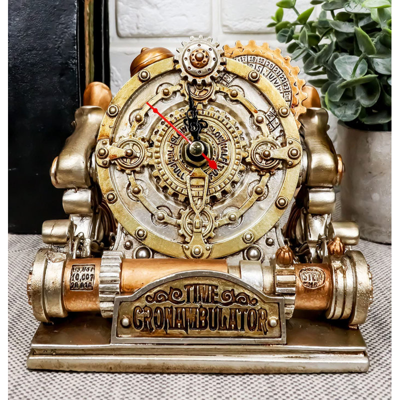 Aleksejs Analog Resin Tabletop Clock in Gold