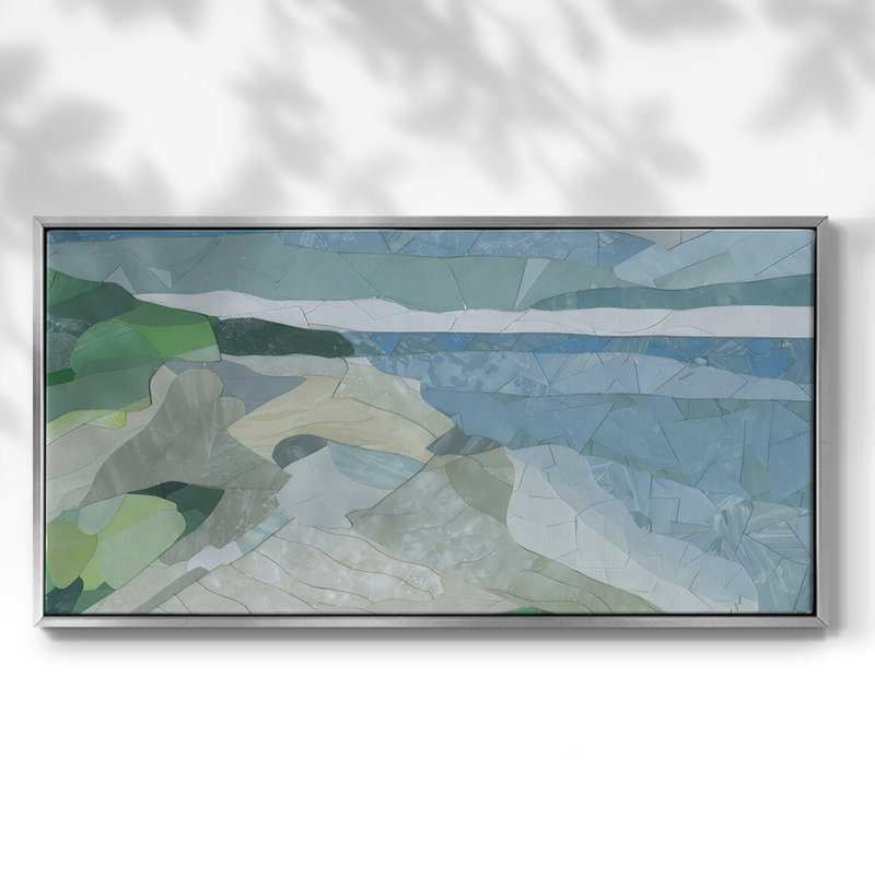 Dunes de sable de la côte du Pacifique - Toile tendue avec châssis, prête à accrocher, Argent argent, H 21 po x l 41 po