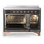 Cuisinière à induction 48 pouces avec 6 éléments à induction en graphite mat Majestic III Series (garniture cuivre)-124828832-124828830
