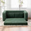 Canapé-lit escamotable pliable 71 po 2-en-1 avec accoudoirs et coussins de dossier, canapé-lit convertible en chenille désossé, avec matelas pour lit de repos, canapé-lit, salon, chambre d'amis, vert-981511203