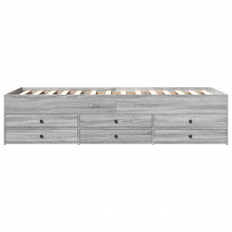 Vidaxl Daybed With Drawers, Single (3'), Grey Sonoma