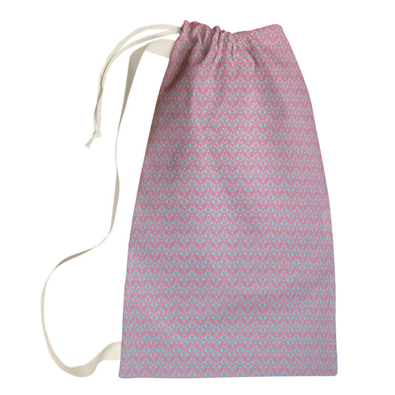 Leffel Fabric Laundry Bag with Handles, Small ( 64" H x 20" W x 1.5" D), Pink/Blue