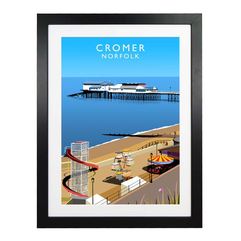 Cromer by Richard O'Neil - Print, Black Wood Frame, 43.5 cm H x 33.5 cm W x 2.2 cm D