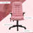 High Back Vibration Massage Office Chair with 6 Vibration Points, Heated Reclining PU Leather Computer Chair with Armrest and Remote, Pink