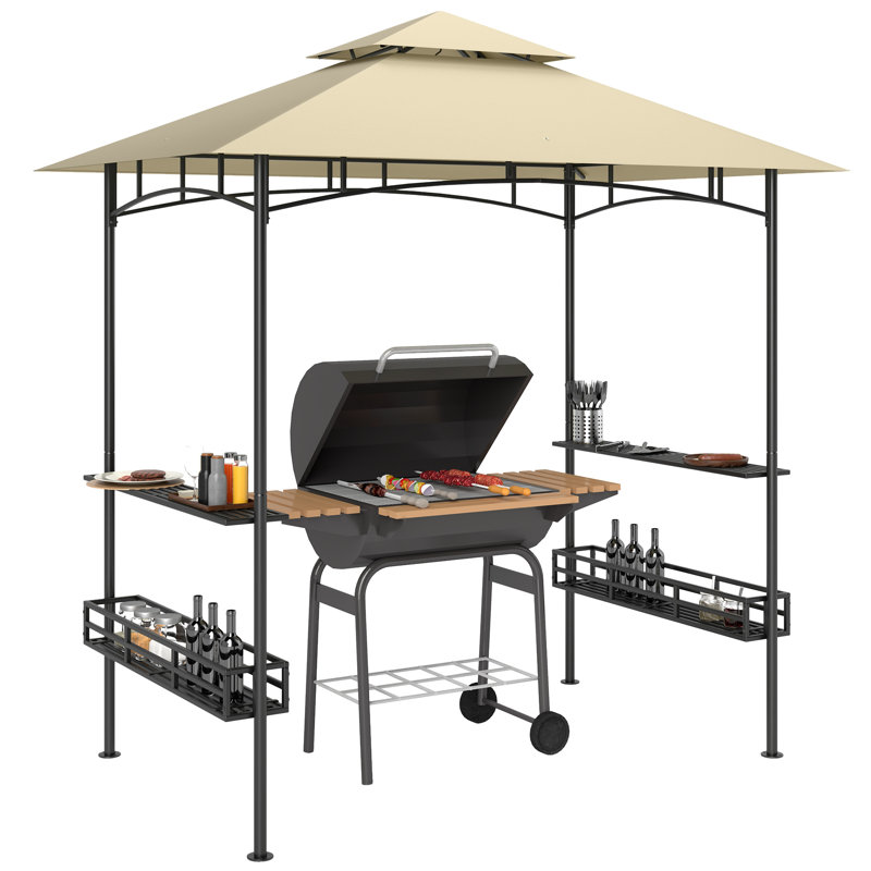 Grill 20 Ft. W x 12.5 Ft. D Galvanised Steel Soft-top Gazebo, Beige