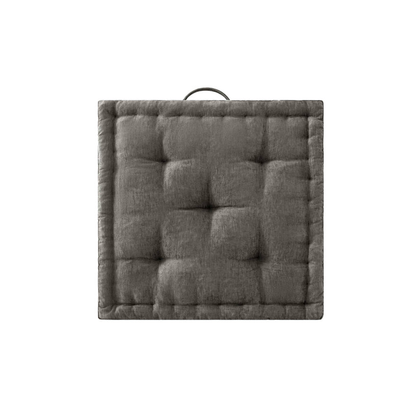 Coussin de sol carré en polyester et chenille 24 po x 24 po A², Gris anthracite, Carré de 24 po