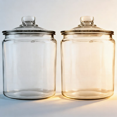 Half Gallon Glass Jars With Lids, Set Of 2 - Wide Mouth Food Storage Containers For Bulk Dry Goods, Candy, Cookies, Flour, And More