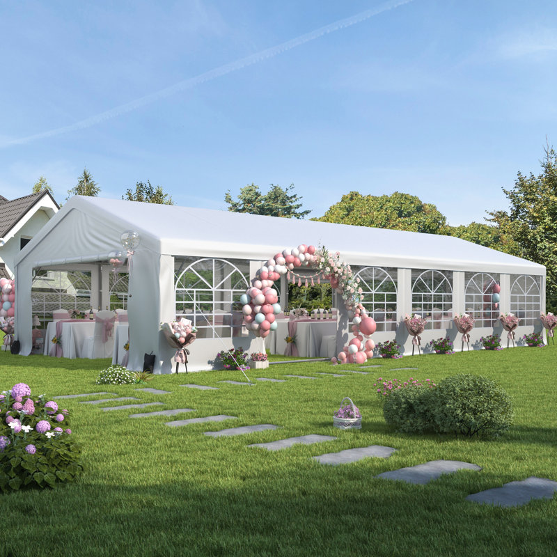 20 ft. W x 40 ft. D Outdoor Galvanized Steel Party Tent with Storage bags and 4 Sandbags, 20 ft. W x 40 ft. D