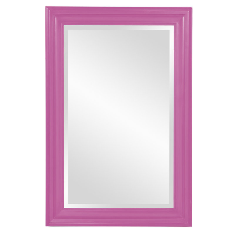 Cyrus Wood Rectangle Wall Mirror, Hot Pink