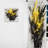 Graciela - Evolving In Yellow Grey Liquid Ink I - Modern Velvet Curtain - Room Darkening - 1 panel-1184651183