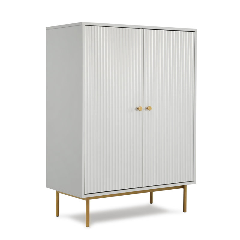 Ajasia 2 - Door Rectangle Accent Cabinet, White