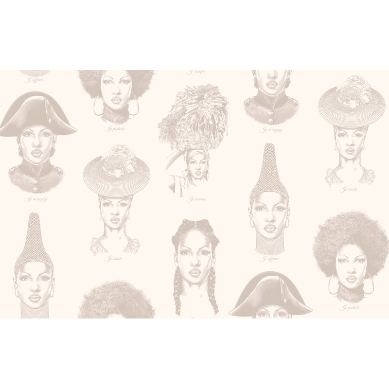 Haiti Women Africa RESISTE Wallpaper, lightivory-sand