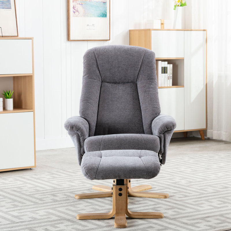 Bigelow 76cm Wide Swivel Standard Recliner, Grey