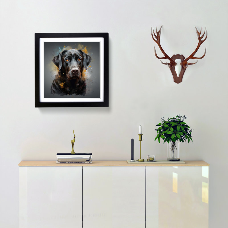 Labrador Retriever Conceptual Art - Framed Print, Black