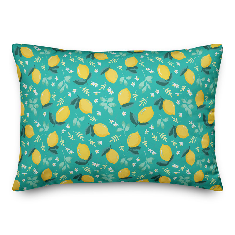  Housse et insert de coussin rectangulaire citron