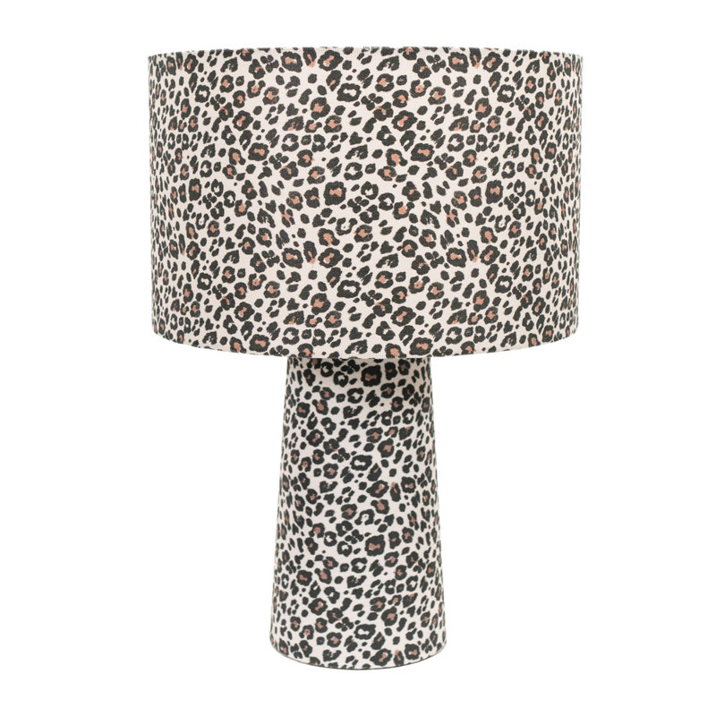 Bertie Leopard Print Full Fabric Table Lamp with LED Bulb