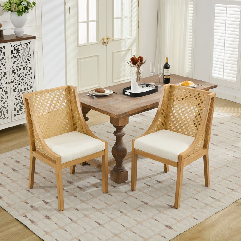 Chaises de salle à manger de style rustique, chaises d'appoint pour la cuisine, la salle à manger et le salon, Beige