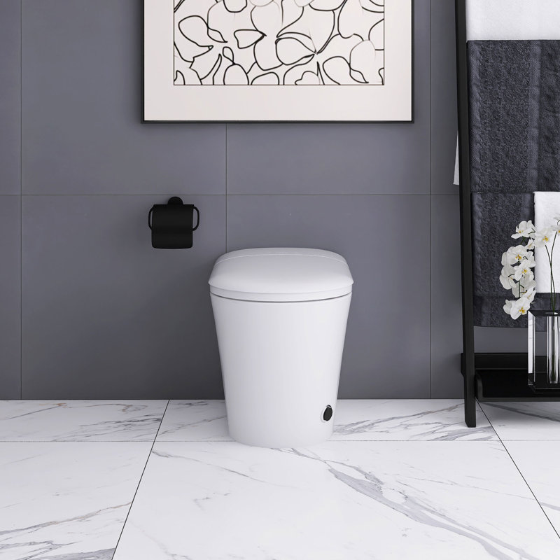 Toilette intelligente en céramique avec siège chauffant, Blanc