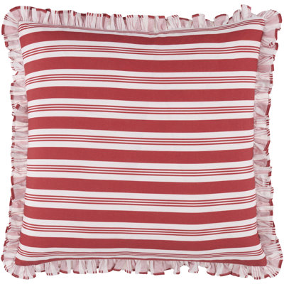 Aneatra Ruffled Cotton Blend Reversible Throw Pillow