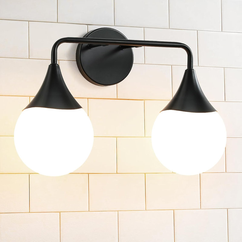 Éclairage pour meuble-lavabo 2 lumières Nomaan, Noir