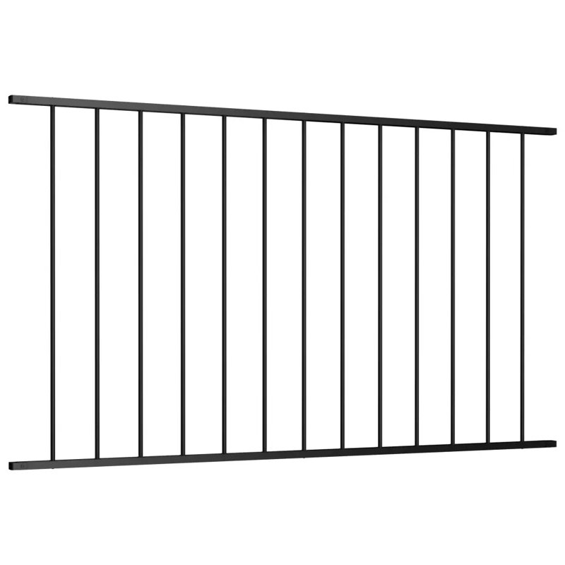 Trinton  Fence Panel Powder-coated Steel 1.7x1.25 m, Black