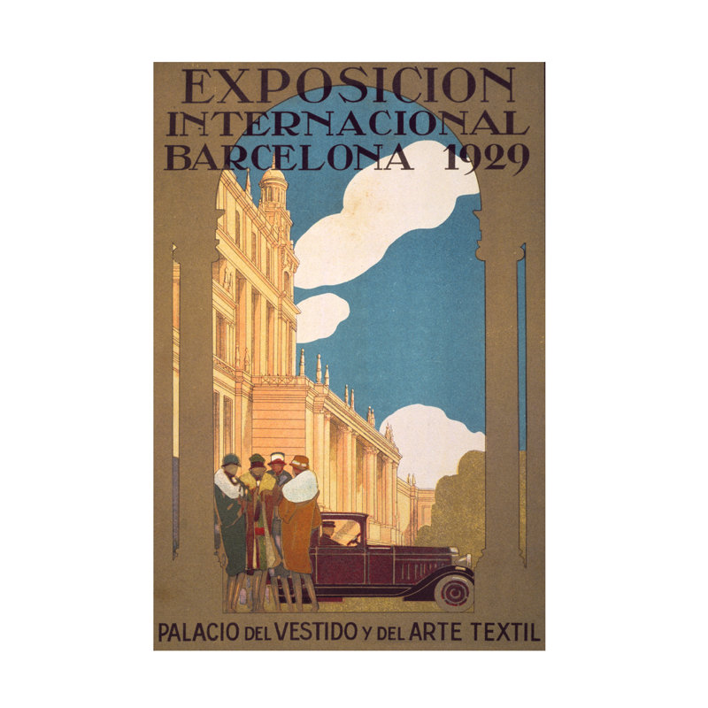 "Inconnu, exposition internationale d'artiste à Barcelone, 1929", H 19 po x l 12 po