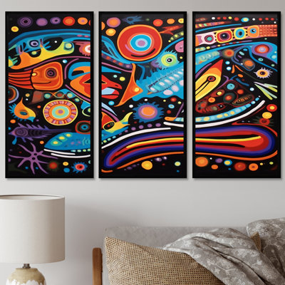 Indigènes composition grand mystère - ensemble d'art mural amérindien
