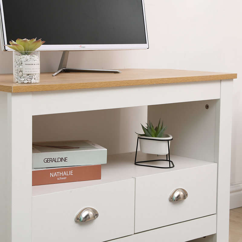 Derek TV Stand, Oak/White