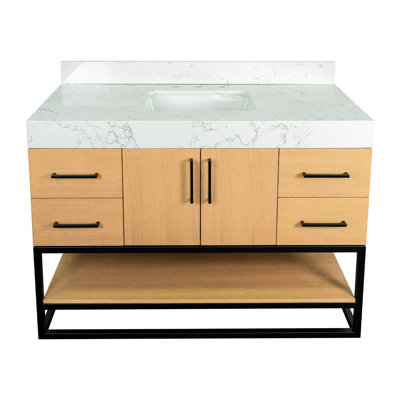 Kaysha 48 " W Freestanding Standard Free Standing 1 Single Vanity Bathroom Vanity With Engineered Stone Top