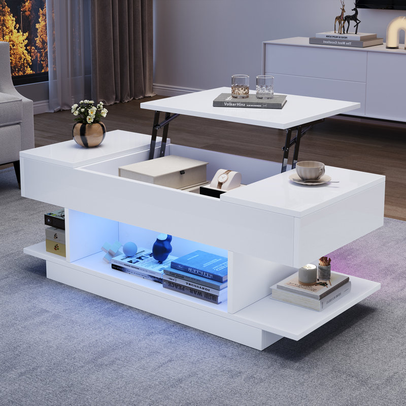 Lift Top Pedestal Coffee Table with Storage