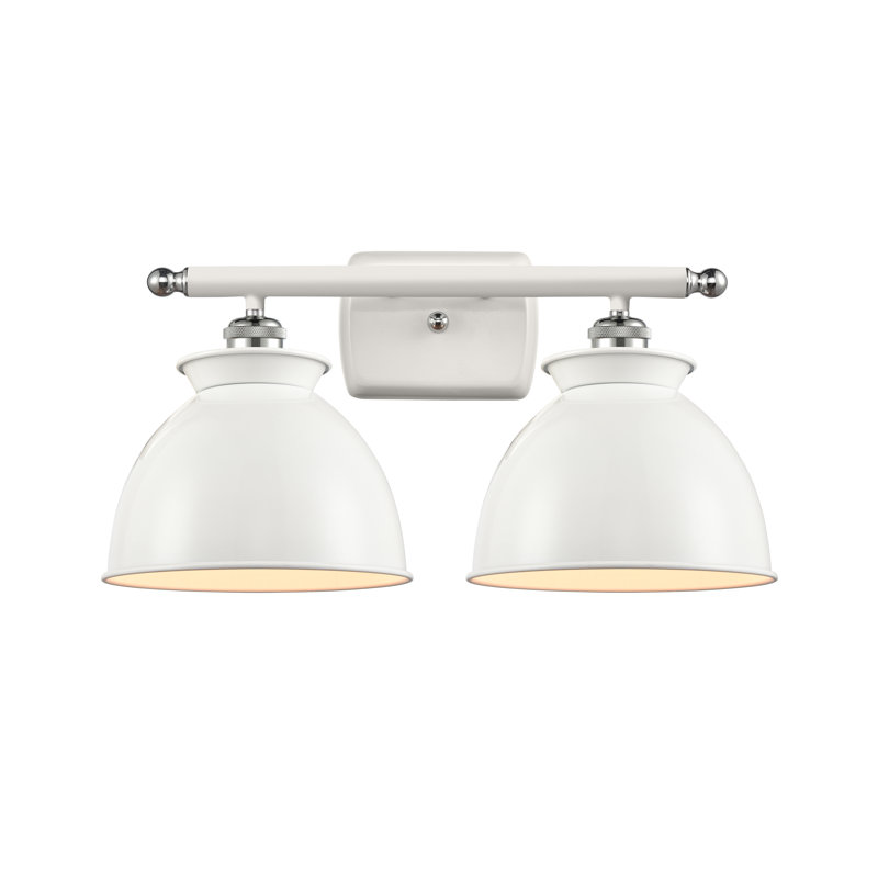 Éclairage pour meuble-lavabo à 2 lumières à intensité variable Arev, Blanc brillant, Ampoule DEL 6 watts Vinage