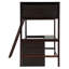 Lit mezzanine simple avec bureau intégré et tablettes de rangement-756725377